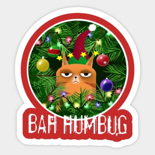 Bah Humbug Cat Sticker